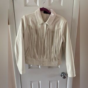 G by Giuliana White Fringe Women's Jacket
